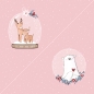 Preview: Dear Santa Panel Tiere  rosa Bio Sommersweat Stoffduo Eigenproduktion