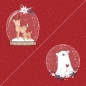 Preview: Dear Santa Panel Tiere rot Bio Sommersweat Stoffduo Eigenproduktion