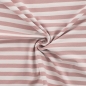 Preview: Jersey Streifen 1cm rosa weiß