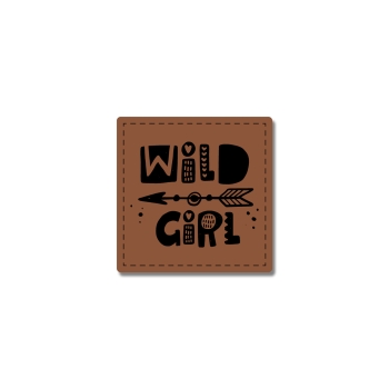 Nr.82   1 Stk. Kunstleder Label Wild Girl Stoffduo Eigenproduktion
