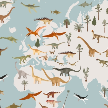 0,6m  Dino Weltkarte Panel  Adventskalender Bio Jersey Stoffduo Eigenproduktion