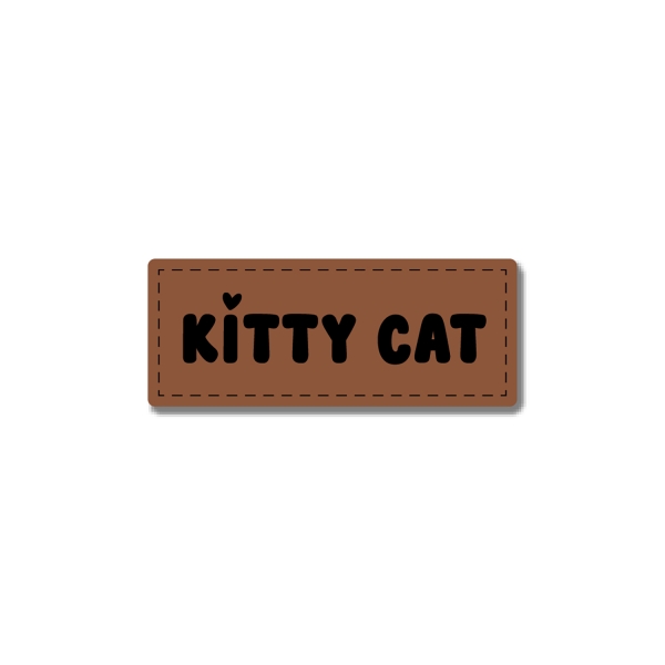 Nr.36 Kitty Cat Kunstleder Label Text Stoffduo Eigenproduktion