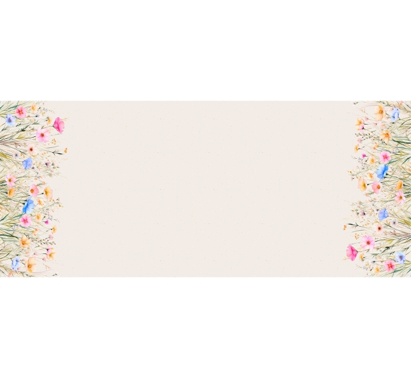 Peachy Flowers Bordüre  Jersey Stoffduo Eigenproduktion